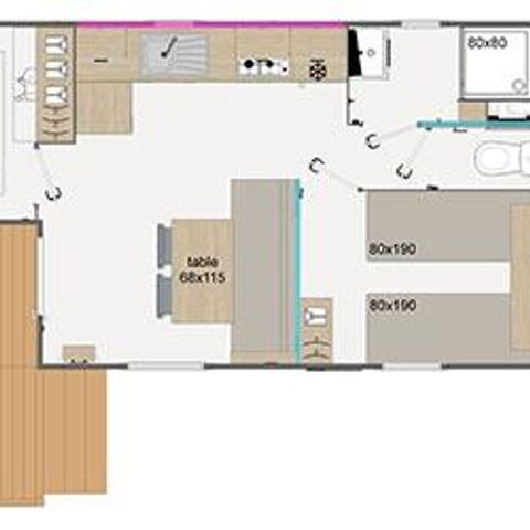 Mobile home 5 persons - Cottage Bamboo Family Baby