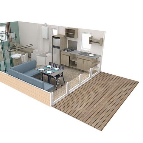 MOBILE HOME 6 people - Confort TV - 3 bedrooms + terrace -