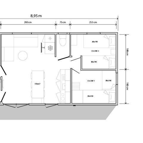MOBILE HOME 6 people - Confort Plus 3 bedrooms