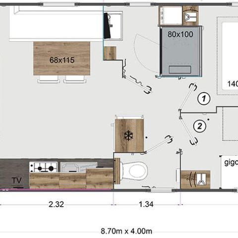MOBILE HOME 4 people - EOLIA