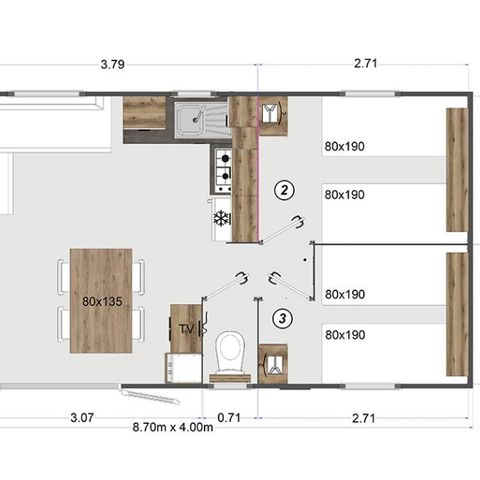 MOBILE HOME 6 people - OPALIA