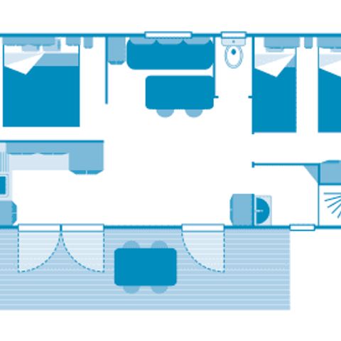 Mobile home 5 persons - Cottage 4/5p 2ch air-conditioned ***