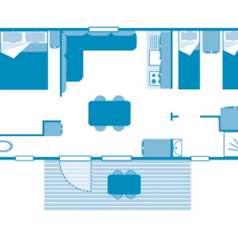 Mobile home 5 persons - Cottage 4/5p 2ch aircon ** (in French)