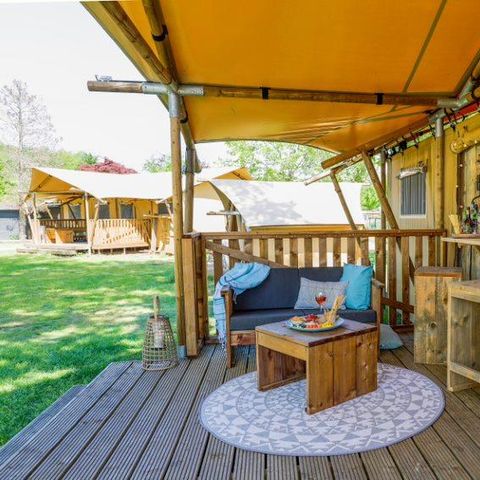 CANVAS AND WOOD TENT 5 people - SAFARI LODGE - 40m²- 2 bedrooms