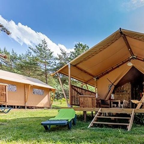 CANVAS AND WOOD TENT 6 people - Safari Lodge Tent | 3 Ch. | 6 Pers. | 1 SDB | Clim.