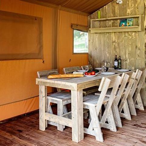 TENT 6 people - Tente Safari Lodge | 3 Ch. | 6 Pers. | Raised terrace | 1 Bathroom | Clim.