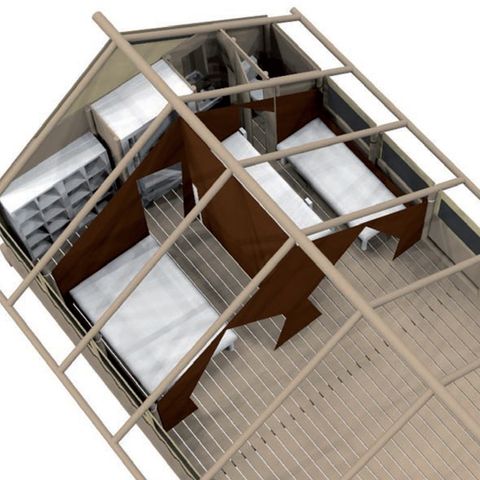 CANVAS AND WOOD TENT 4 people - Lodge (L1)