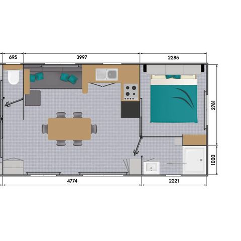 Mobile home 6 persons - Privilège 6P Sérénité D