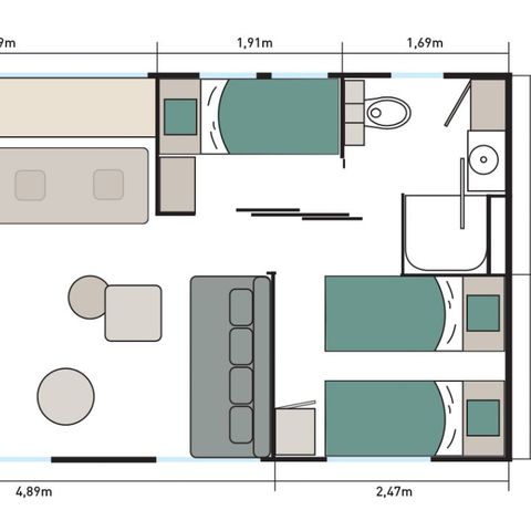 Mobile home 6 persons - TAOS LUXURY Jacuzzi 3 CH 6 Pers