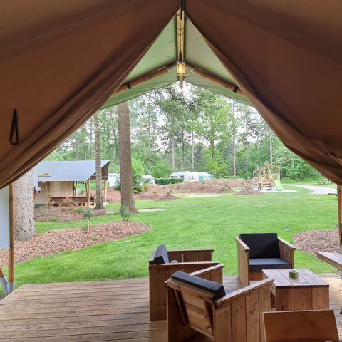 Canvas and wooden tent 6 persons - including sanitary facilities