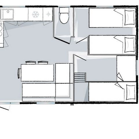 Mobile home 6 persons - Eco-Lodge (max. 2 adults)