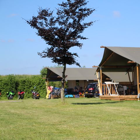 CANVAS AND WOOD TENT 4 people - including sanitary facilities