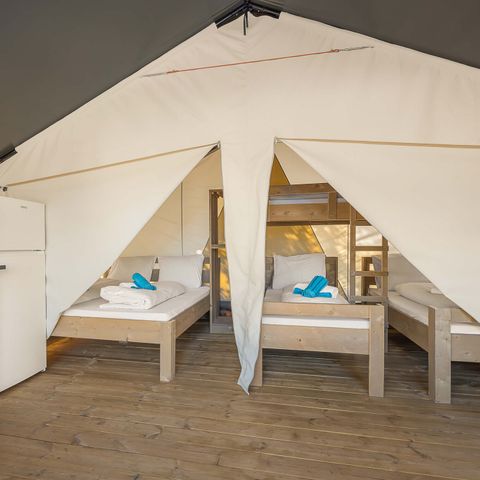 Canvas and wooden tent 4 persons - Safari tent Comfort + air conditioning