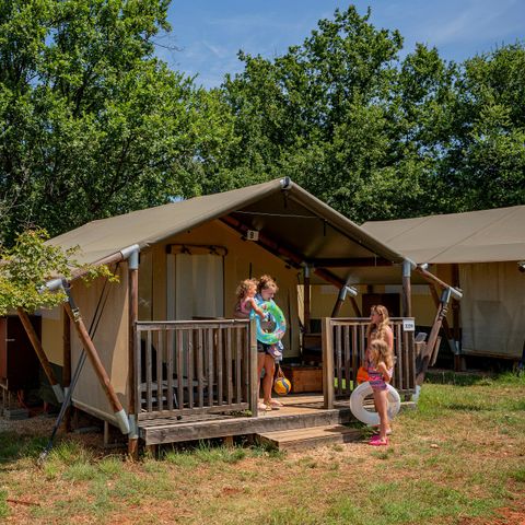 Canvas and wooden tent 5 persons - Eco Lodge Tent | 2 Bedrooms | 4/5 Pers | No bathroom