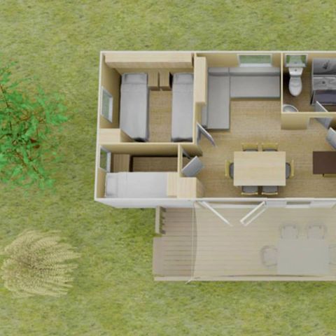 Mobile home 6 persons - Mobile-home | Premium | 3 Bedrooms | 6 Pers. | Raised terrace | Air-con.