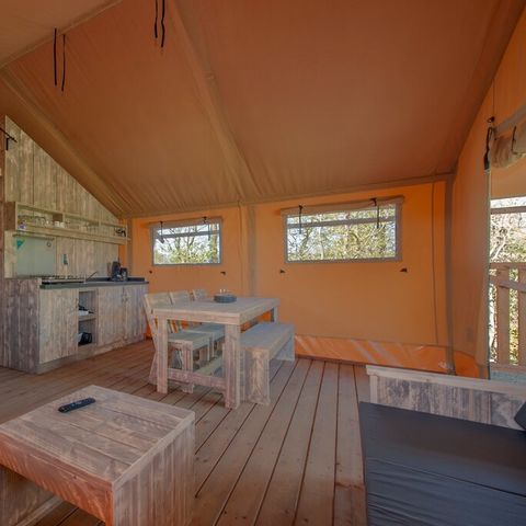 Canvas and wooden tent 6 persons - Safari tent