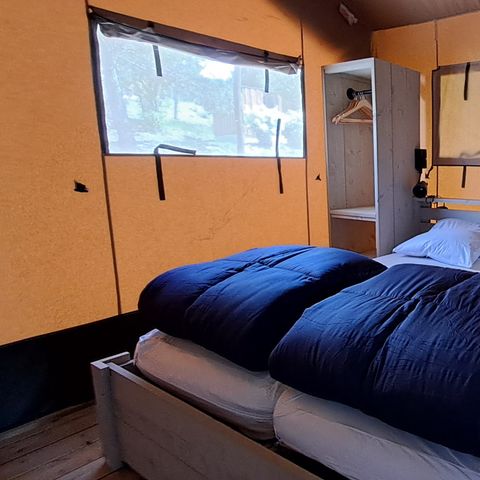 Canvas and wooden tent 6 persons - Tent Lodge Prestige Plus - 2 bedrooms - 1SDB - 35m²