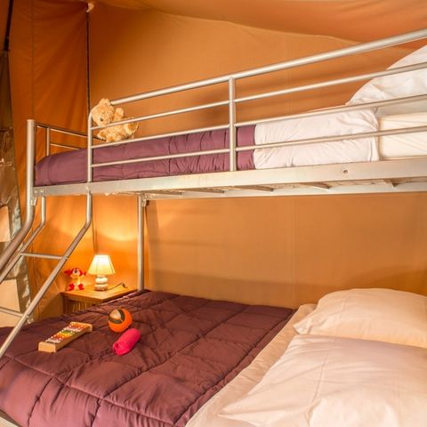 Canvas and wooden tent 5 persons - ECO Lodge 2ch 5pers without sanitary facilities