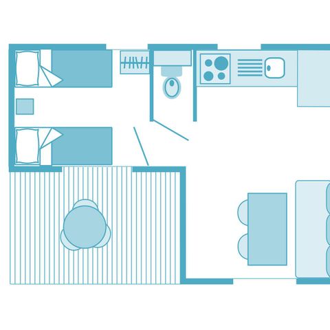 Mobile home 4 persons - Prestige 32m² 2 bedrooms - air-conditioned