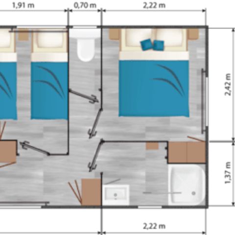 MOBILE HOME 4 people - Comfort + 2 CH 4 pers