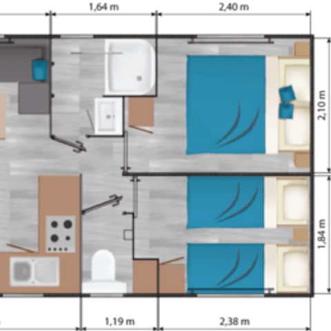 Mobile home 4 persons - Comfort - 2 CH