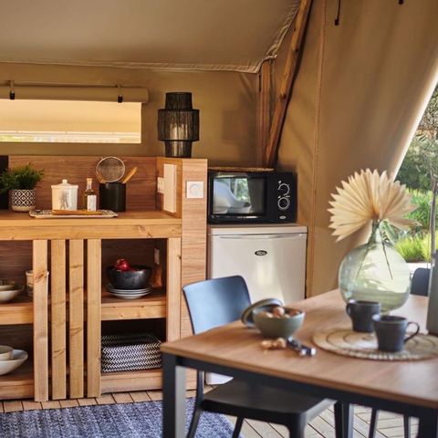 CANVAS AND WOOD TENT 10 people - Safari Tent 2CH + Privilege Pitch