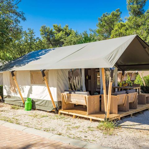 Canvas and wooden tent 5 persons - Safari tent Comfort
