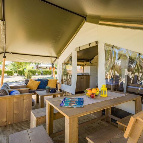 Canvas and wooden tent 5 persons - Safari tent Comfort + airco