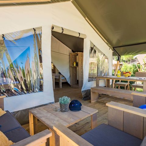 Canvas and wooden tent 5 persons - Safari tent Comfort