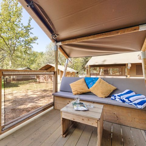 Canvas and wooden tent 5 persons - Stella Maris - Safari tent Lodge + air conditioning (5P)