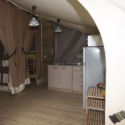 CANVAS AND WOOD TENT 5 people - NIAGARA Lodge 40m² with bathroom (Wednesday to Wednesday)