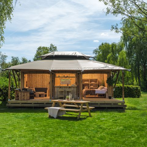 Canvas and wooden tent 5 persons - Safari suite with private bathroom