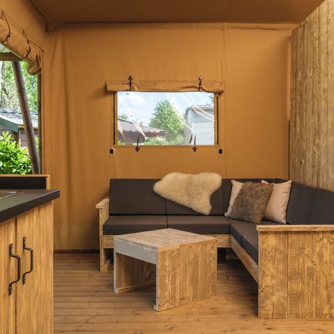 Canvas and wooden tent 5 persons - Safari suite with private bathroom