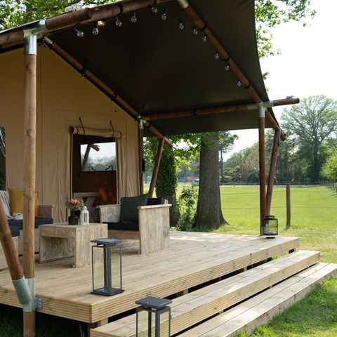 Canvas and wooden tent 8 persons - Safari tent with private sanitary facilities | 8 people