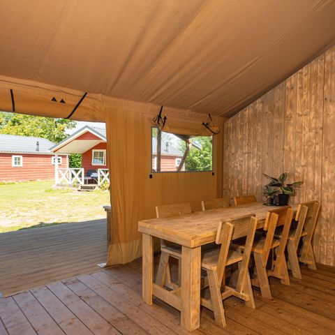 Canvas and wooden tent 8 persons - Safari tent with private sanitary facilities | 8 people