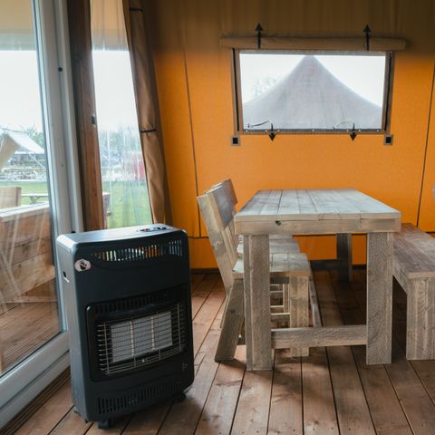 Canvas and wooden tent 5 persons - Tribe lodge tent with private sanitary facilities