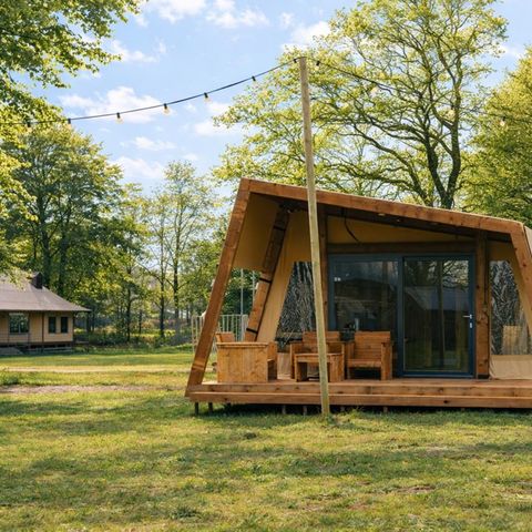 CANVAS AND WOOD TENT 5 people - Tribe lodge tent with private sanitary facilities