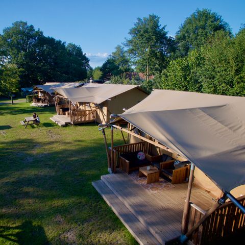 Canvas and wooden tent 6 persons - Safari tent 6 pers. Appelgaard