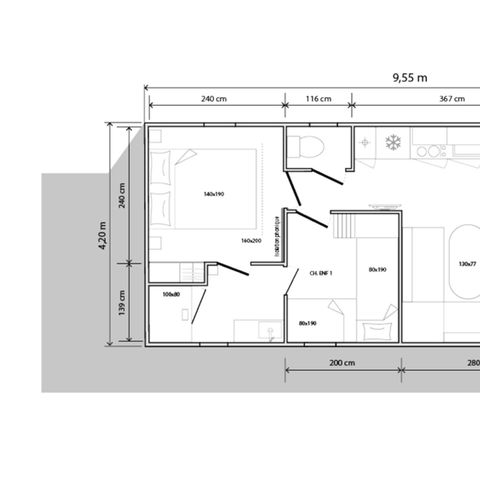 CHALET 4 people - 2+2 (up to 12 years) Goudhaver