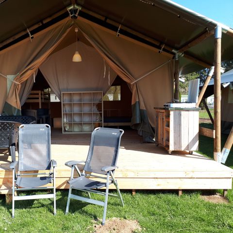 Canvas and wooden tent 6 persons - Safari tent