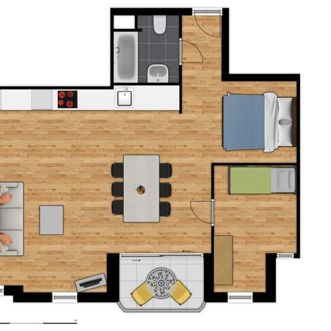APARTMENT 6 people - Comfort | Bedroom - Sleeping area - Sofa bed | Balcony - Sea view