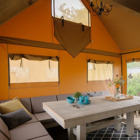 Canvas and wooden tent 8 persons - Sea buckthorn