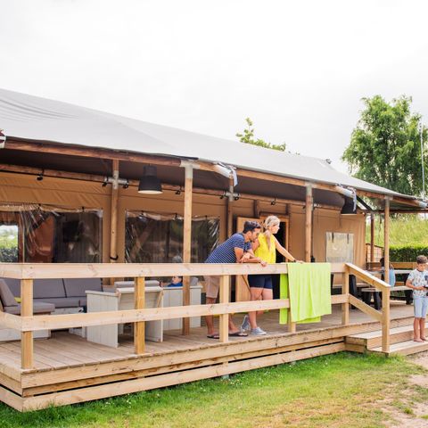 Canvas and wooden tent 8 persons - Sea buckthorn