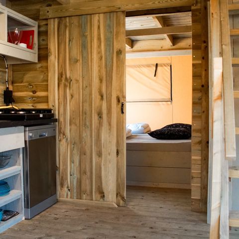 Canvas and wooden tent 5 persons - Dune Rose