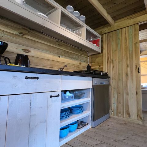 Canvas and wooden tent 5 persons - Dune Rose