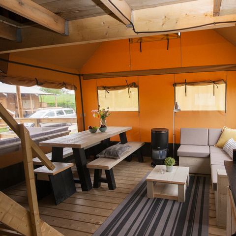 Canvas and wooden tent 5 persons - Dune Rose