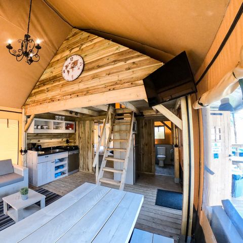 Canvas and wooden tent 5 persons - Dune Rose