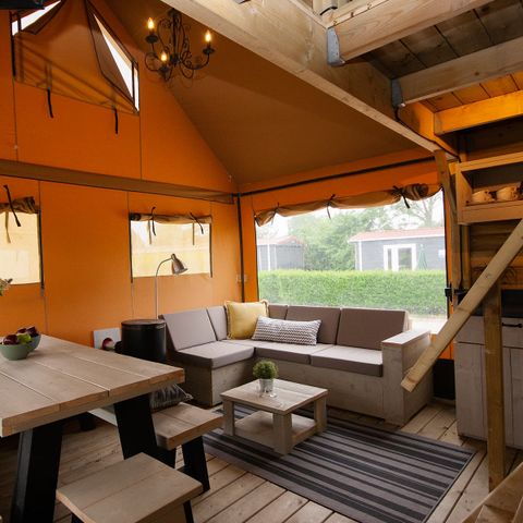 Canvas and wooden tent 5 persons - Dune Rose