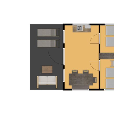 CANVAS AND WOOD TENT 5 people - the Reeënsprong (3+2)