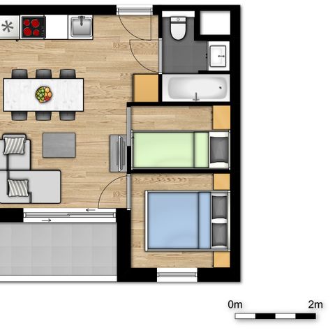 APARTMENT 5 people - Family suite 2 adults - 3 children